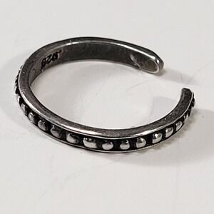 Sterling Silver Ear Cuff Toe Ring 925 China Beaded Oxidized Non Pierced